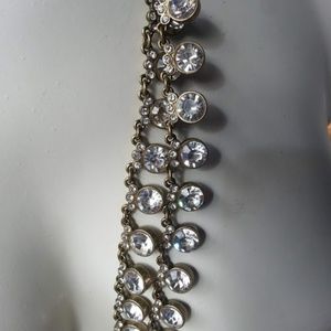 J Crew 2row rhinestone dangle necklace belt NWOT